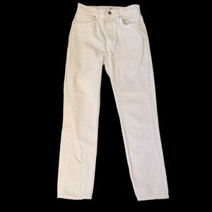 Anine Bing White High‎ Waisted Straight Leg Rigid Denim Jeans Size 25